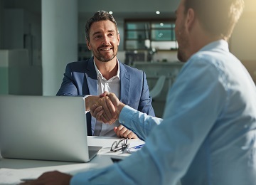 One on One meeting with a handshake